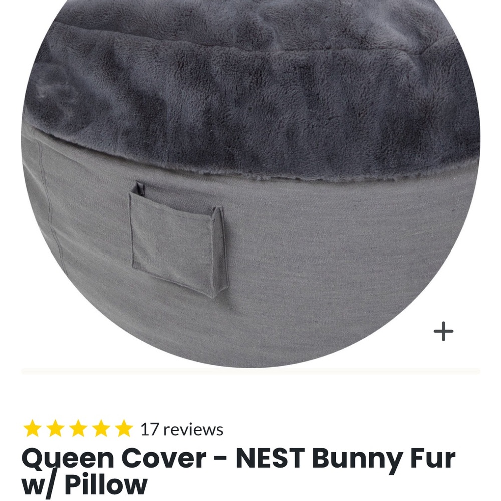 CordaRoy queen sized nest bunny bean bag cover.